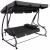 Balansoar gradina, Springos, 3 locuri, cu plasa insecte, gri, 215x125x165 cm, functie pat, max 280 kg GartenVIP DiyLine