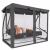 Balansoar gradina, Springos, 3 locuri, cu plasa insecte, gri, 215x125x165 cm, functie pat, max 280 kg GartenVIP DiyLine