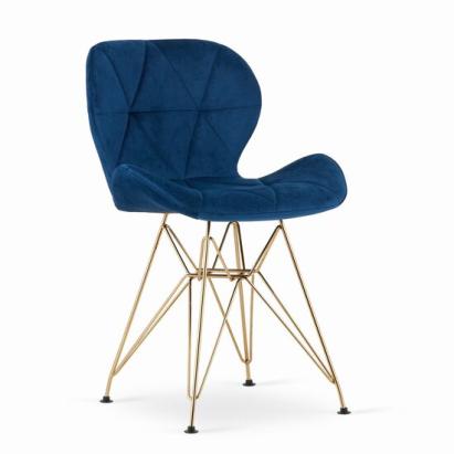 Scaun bucatarie/living, Artool, Nest, catifea, metal, bleumarin si auriu, 47x53x73 cm GartenVIP DiyLine