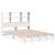 Pat cu bibliotecă fără saltea, alb, 140x200 cm, lemn masiv GartenMobel Dekor