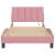 Cadru de pat cu lumini LED, roz, 100x200 cm, catifea GartenMobel Dekor