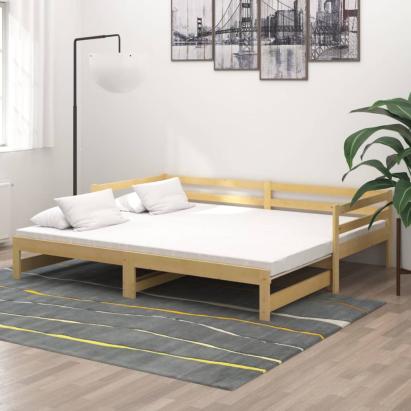 Pat extensibil de zi, 2x(90x200) cm, lemn masiv de pin GartenMobel Dekor