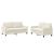 Set de canapele cu perne, 2 piese, crem, catifea GartenMobel Dekor