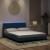 Cadru de pat cu lumini LED, albastru, 160x200 cm, catifea GartenMobel Dekor