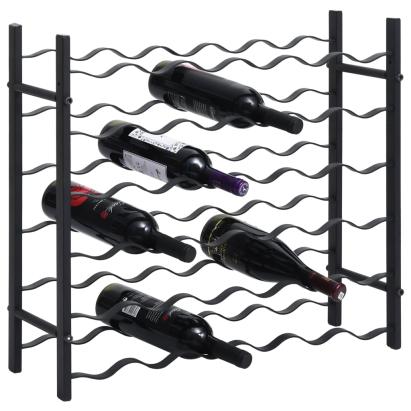 Suport sticle de vin pentru 36 de sticle, negru, fier  GartenMobel Dekor
