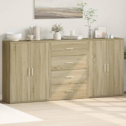 Dulapuri, 3 buc., stejar sonoma, 60x31x84 cm, lemn prelucrat GartenMobel Dekor