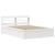 Cadru de pat cu tăblie, alb, 135x190 cm, lemn masiv de pin GartenMobel Dekor