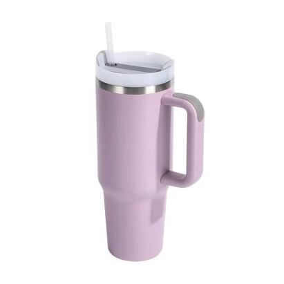 Cana termică inox cu paie, dublu perete - 1183ml alabstru deschis Handy KitchenServ