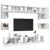 Set dulapuri TV, 8 piese, alb, lemn prelucrat GartenMobel Dekor