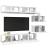 Set dulapuri TV, 6 piese, alb, lemn prelucrat GartenMobel Dekor