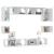 Set dulap TV, 8 piese, alb, lemn prelucrat GartenMobel Dekor