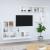 Dulap TV montat pe perete, alb, lemn prelucrat GartenMobel Dekor