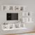 Set dulap TV, 6 piese, alb, lemn prelucrat GartenMobel Dekor