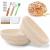 Set de 2 coșuri rotang pentru dospit pâine – coș rotund de 22,9 cm și coș oval de 25,4 cm cu căptușeală din in, racletă pentru aluat, lamă de tăiat și pensulă de silicon pentru copt Handy KitchenServ