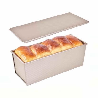 Formă de copt pâine antiaderentă cu capac, culoare auriu roz - 1000g Handy KitchenServ