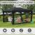 Pavilion/foisor pentru gradina/terasa, cadru metalic, cu plasa de tantari, gri inchis, 3.95x2.95x2.55 m GartenVIP DiyLine
