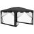 Pavilion/foisor pentru gradina/terasa, cadru metalic, cu plasa de tantari, gri inchis, 3.95x2.95x2.55 m GartenVIP DiyLine