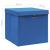 Cutii depozitare cu capac, 4 buc., albastru, 28x28x28 cm GartenMobel Dekor