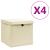 Cutii depozitare cu capace, 4 buc., crem, 28x28x28 cm GartenMobel Dekor