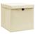 Cutii depozitare cu capace, 4 buc., crem, 28x28x28 cm GartenMobel Dekor