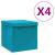 Cutii depozitare cu capace, 4 buc., albastru, 28x28x28 cm GartenMobel Dekor
