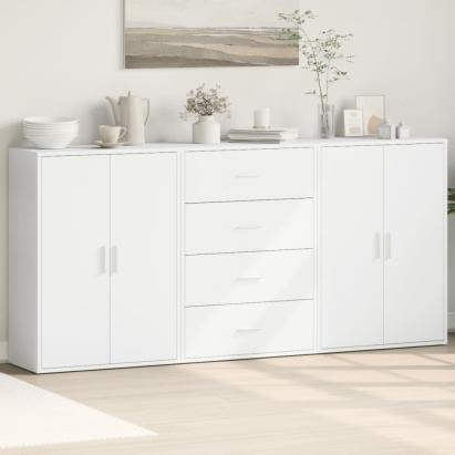 Dulapuri, 3 buc., alb, 60x31x84 cm, lemn prelucrat GartenMobel Dekor
