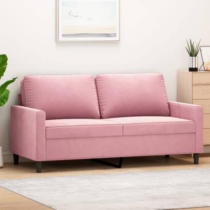 Canapea cu 2 locuri, roz, 140 cm, catifea GartenMobel Dekor