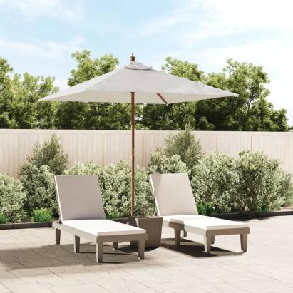 Umbrelă soare de grădină stâlp din lemn nisipiu 198x198x231 cm GartenMobel Dekor