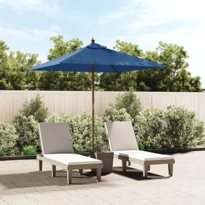 Umbrelă de grădină stâlp din lemn, albastru azur 198x198x231 cm GartenMobel Dekor