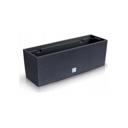 Jardiniera decorativa, imitatie ratan, antracit, 58x18x19.5 cm, Rato Case GartenVIP DiyLine