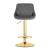 Scaun de bucatarie/bar, Artool, Kast, rotativ, catifea, gri si auriu, 45.5x49x85-105 cm GartenVIP DiyLine