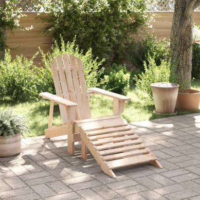 Scaun Adirondack cu taburet, lemn masiv de brad GartenMobel Dekor