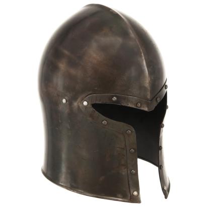 Coif cavaler medieval antic, jocuri pe roluri, argintiu, oțel GartenMobel Dekor