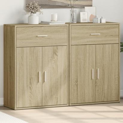 Comode, 2 buc., stejar sonoma, 60x30x84 cm, lemn compozit GartenMobel Dekor