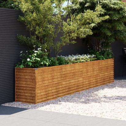 Strat înălțat de grădină, 385x50x69 cm, oțel corten GartenMobel Dekor