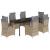 Set de masă pentru grădină, 7 piese, cu perne, bej, poliratan GartenMobel Dekor
