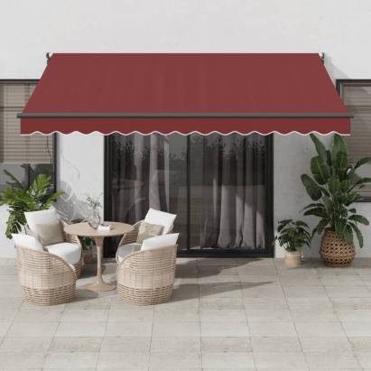 Copertina retractabilă manual, vișiniu, 400x300 cm GartenMobel Dekor