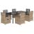 Set de masă pentru grădină, 7 piese, cu perne, bej, poliratan GartenMobel Dekor
