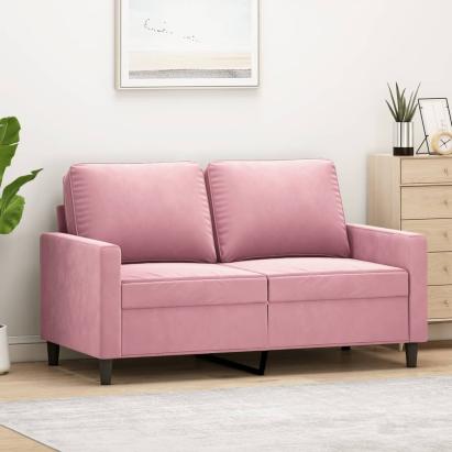 Canapea cu 2 locuri, roz, 120 cm, catifea GartenMobel Dekor