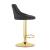 Scaun de bucatarie/bar, Artool, Kast, rotativ, catifea, negru si auriu, 45.5x49x85-105 cm GartenVIP DiyLine