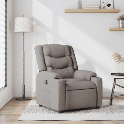 Fotoliu rabatabil, gri taupe, material textil GartenMobel Dekor