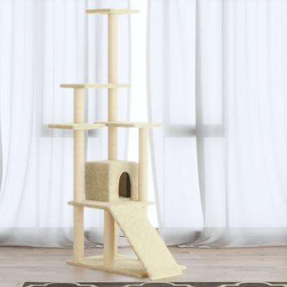 Ansamblu pisici, stâlpi din funie sisal, crem, 155 cm GartenMobel Dekor