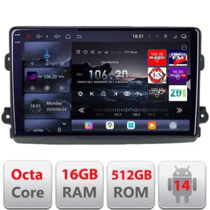 Navigatie Fiat Ducato 2021- Qled 2K Octa Core 16+512 LTE 4G DSP Wifi 5Ghz android auto carplay radio gps internet KIT-ducato2024+EDT-E809-2K CarStore Technology