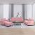 Set de canapele cu perne, 4 piese, roz, catifea GartenMobel Dekor