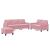 Set de canapele cu perne, 3 piese, roz, catifea GartenMobel Dekor