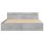 Cadru de pat cu tăblie gri beton 200x200 cm lemn prelucrat GartenMobel Dekor