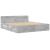 Cadru de pat cu tăblie gri beton 200x200 cm lemn prelucrat GartenMobel Dekor