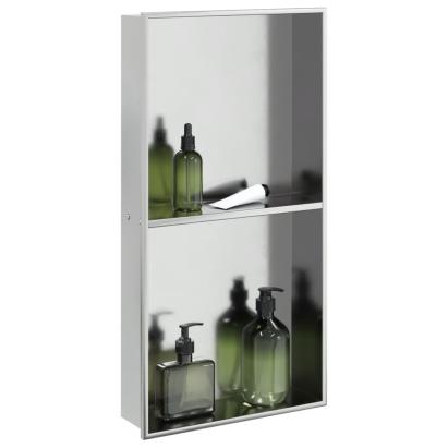 Nișă de duș, argintiu periat, 32x62x9 cm, oțel inoxidabil GartenMobel Dekor