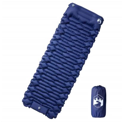Saltea de camping auto-gonflabilă cu pernă 1 persoană bleumarin GartenMobel Dekor