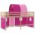 Pat etajat de copii cu tunel, roz, 90x200 cm, lemn masiv pin GartenMobel Dekor